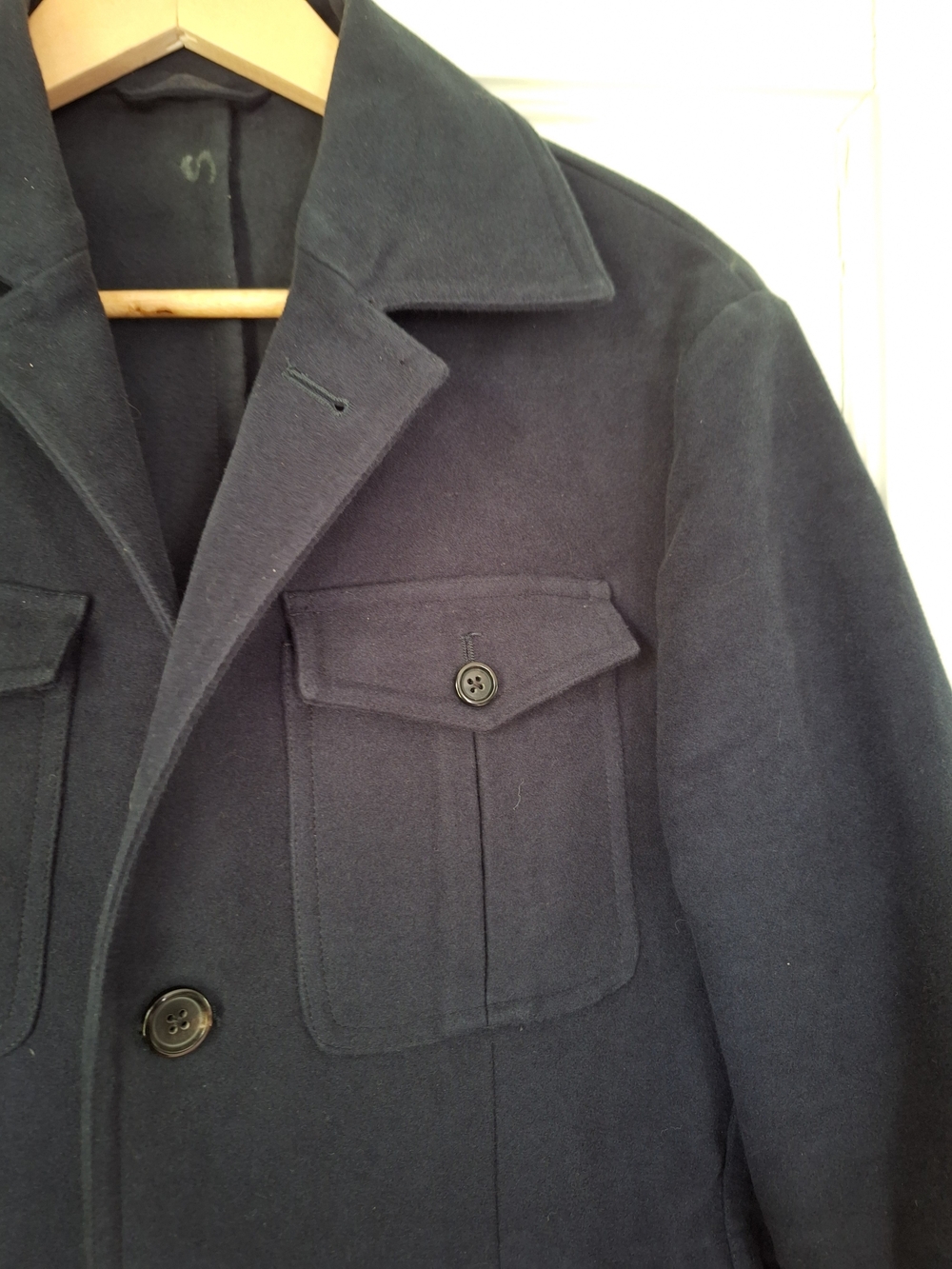 Men's Navy Holland & Sherry Moleskin Field Jacket - Picture 2 of 7